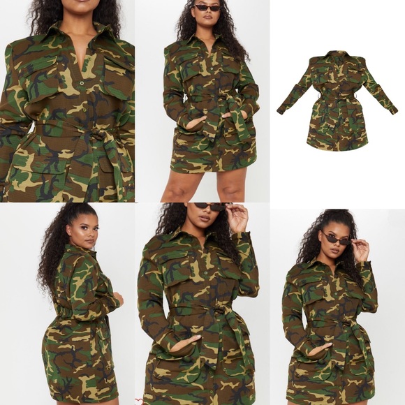 pretty little thing camo dress
